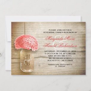 Invitation pays rustique mason jar répétition dîner invitatio