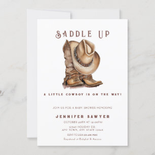 Invitation Pays Rustique Western Cowboy Baby shower