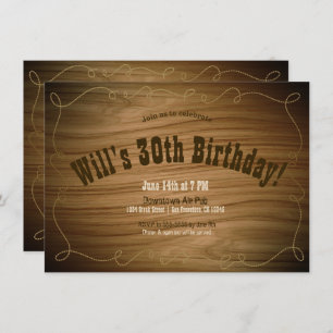 Invitation Pays Rustique Western Cowboy fête d'anniversaire