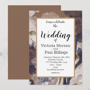 Invitation Pays Texture moderne Coton Bleu Design