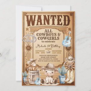 Invitation Pays vintage Ouest Recherché Anniversaire