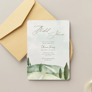 Invitation Paysage à l'aquarelle de la Toscane en Italie pour