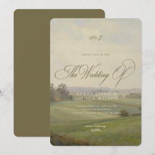 Invitation Paysage Antique Peinture Mariage Campagnard
