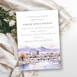 Invitation Paysage aquarelle d'anniversaire à Boise, Idaho