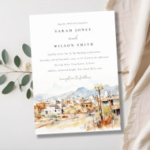 Paysage aquarelle de mariage à Tucson, Arizona