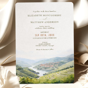 Invitation Paysage aquarelle de mariage dans la vallée du DOU