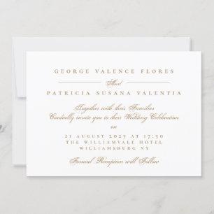 Invitation Paysage Caramel Or Formal Calligraphie Élégant
