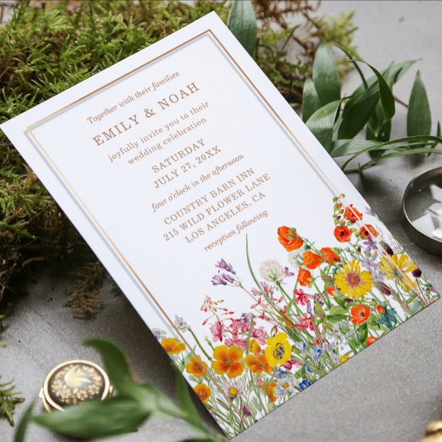 Invitation Paysage Champêtre Fleur des Champs Mariage (Créateur téléchargé)