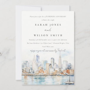 Invitation Paysage chic de San Francisco pour noces et annive