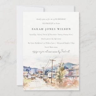 Invitation Paysage d'anniversaire à Asheville, Caroline du No