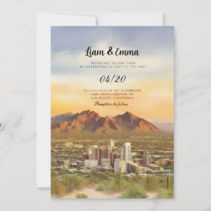Invitation Paysage de cactus du désert de Phoenix Arizona Mar