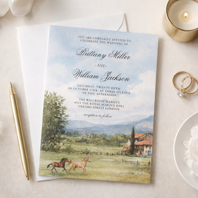Invitation Paysage de campagne toscan pour mariage  (Créateur téléchargé)