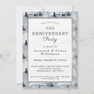 Invitation Paysage de cerf gris d'hiver pour anniversaire