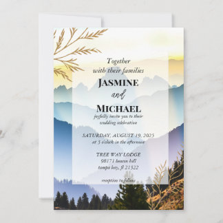 Invitation Paysage de collines ondoyantes de la montagne d'or