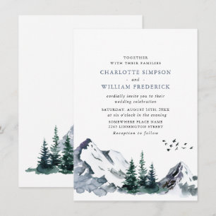 Invitation Paysage de forêt de montagnes élégantes Mariage