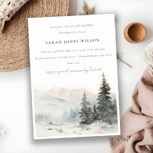 Invitation Paysage de la montagne des neiges d'hiver Dusky An