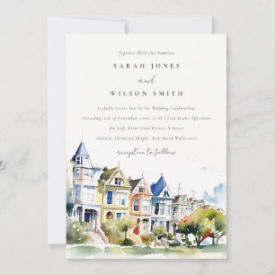 Invitation Paysage de mariage des Painted Ladies de San Franc