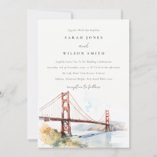 Invitation Paysage de mariage du pont Golden Gate de San Fran