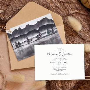 Invitation Paysage de montagne boisé rustique de forêt pour m