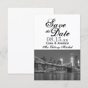 Invitation Paysage de New York Mariage à Brooklyn Enregistrez