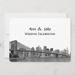 Invitation Paysage de NYC Pont de Bklyn Gravé #2H Mariage