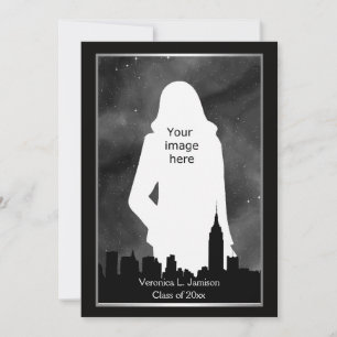 Invitation Paysage de NYC Silh BW ESB Chrys #2 Photo Remise d