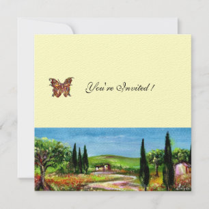 Invitation PAYSAGE DE TOSCANE 5, feutre jaune vert