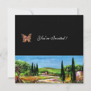 Invitation PAYSAGE DE TOSCANE 5,jaune vert noir