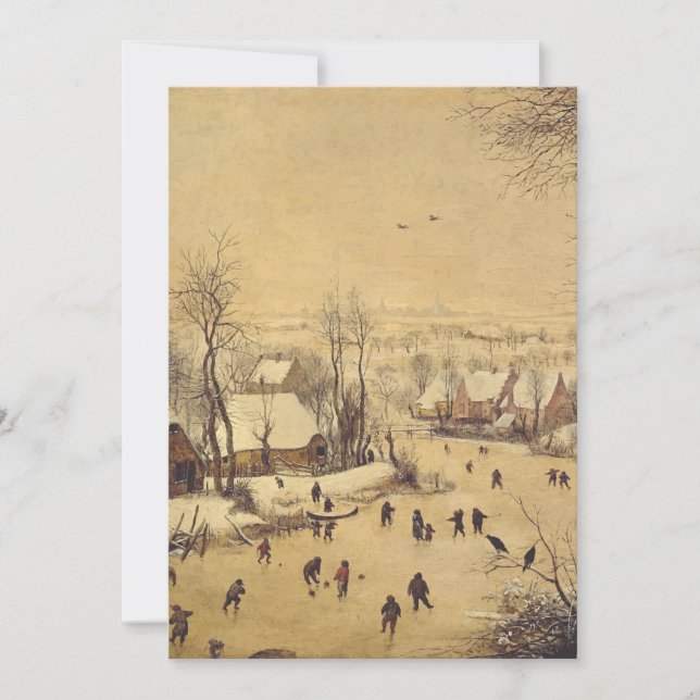 Invitation Paysage d'hiver avec piège à oiseaux par Pieter Br (Devant)