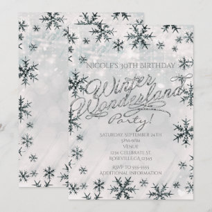 Invitation Paysage d'Hiver en Neige Argentée