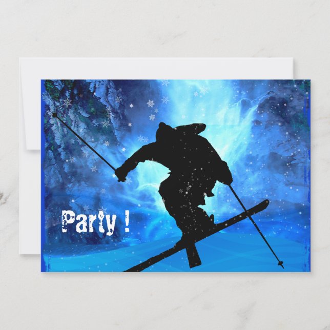 Invitation Paysage d'hiver et ski acrobatique (Devant)