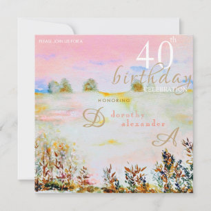 Invitation Paysage floral de prairie moderne Anniversaire