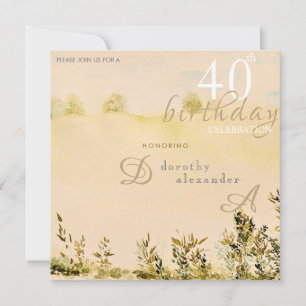Invitation Paysage Floral de Prairie Moderne pour Anniversair