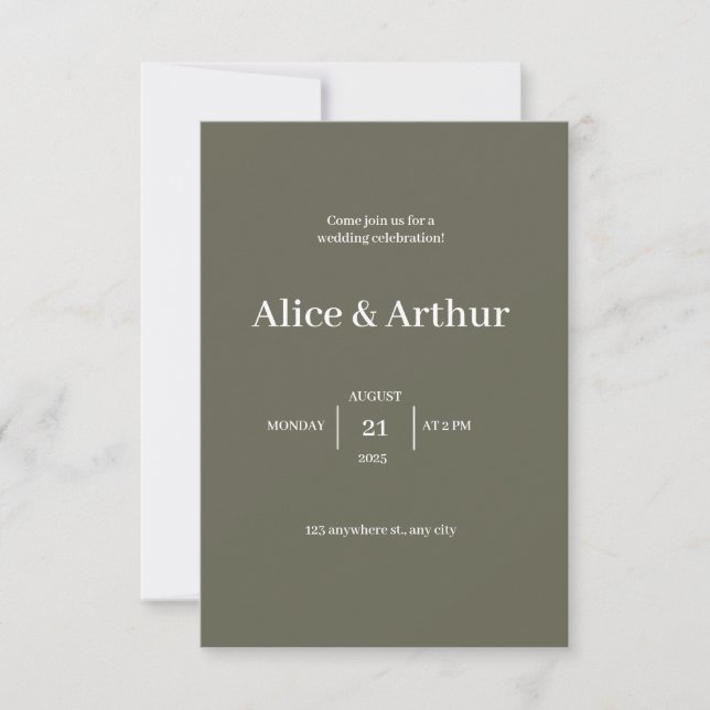 Invitation Paysage floral vert (Devant)