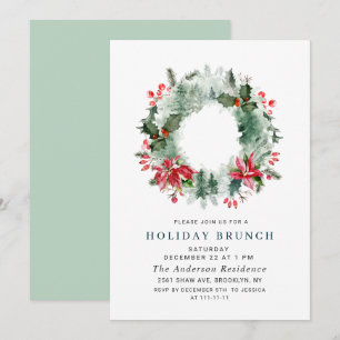 Invitation Paysage Forêt de germes NOËL VACANCES BRUNCH