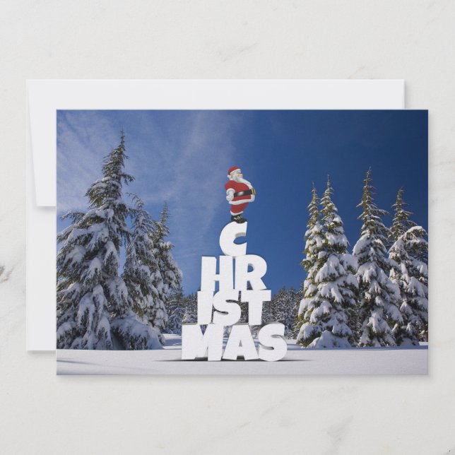 Invitation Paysage hivernal de Noël (Devant)