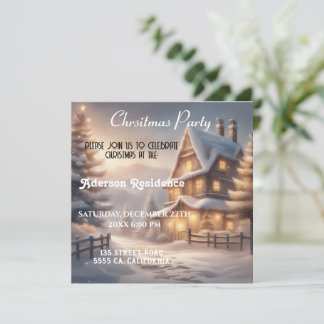 Invitation Paysage hivernal de Noël  Fête de Noël
