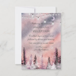 Invitation Paysage hivernal Fores vertes Réception de mariage