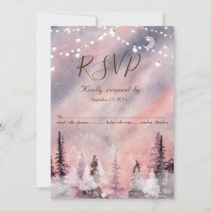 Invitation Paysage hivernal Forêt de pins verts RSVP 