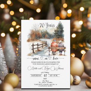 Invitation Paysage hivernal romantique pour 70e anniversaire