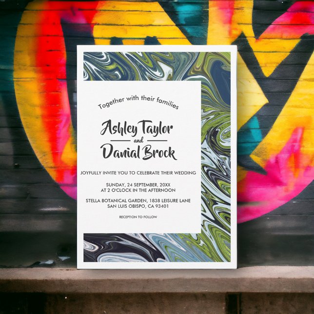 Invitation Paysage minimal moderne Mariage artistique Abstrai (Créateur téléchargé)