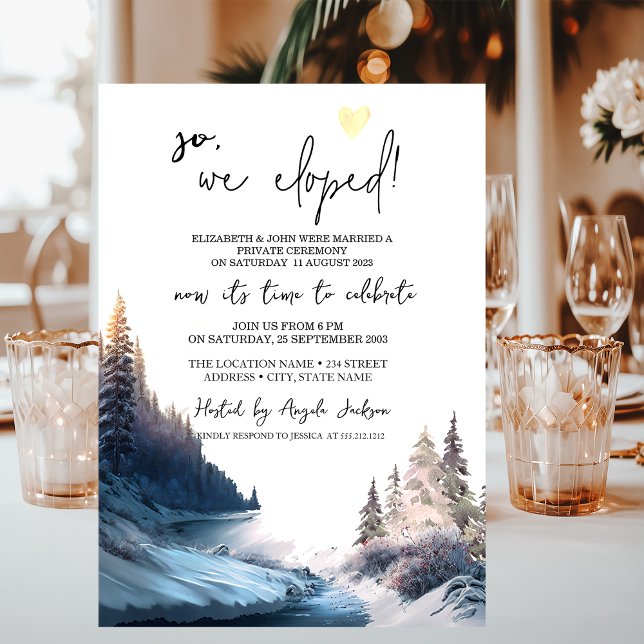 Invitation Paysage,Nature,Mariage Elopement en forêt   (Créateur téléchargé)