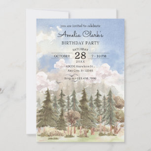 Invitation Paysage naturel à l'aquarelle esthétique