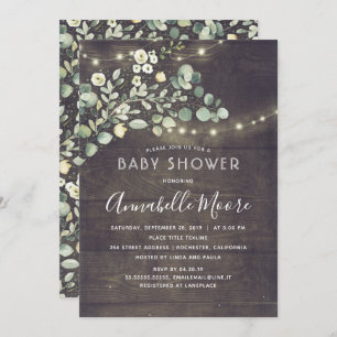 Invitation Paysage peint Baby shower rustique