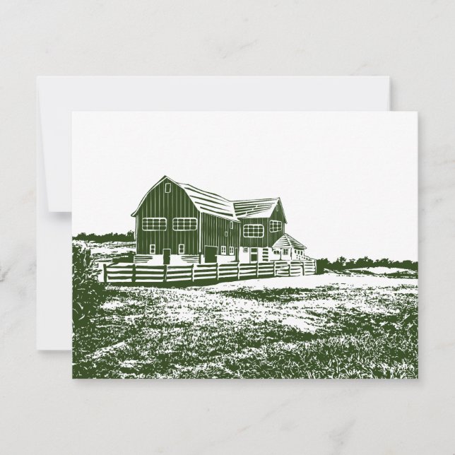 Invitation Paysage rural maison de ferme de style coupe (Devant)