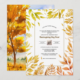 Invitation Paysage rustique Automne   Folithe d'automne Thank