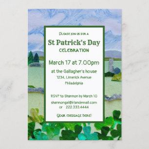 Invitation Paysage Shamrock de la Saint Patrick
