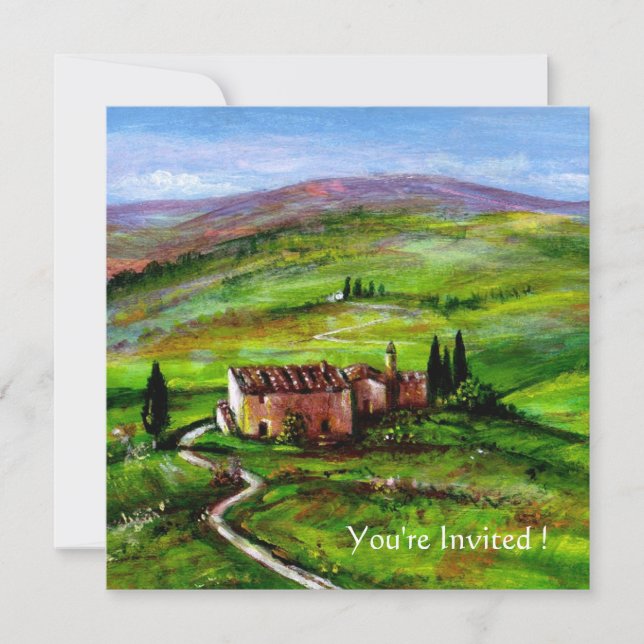 INVITATION PAYSAGE TOSCANE AUX COLLINES VERTES (Devant)