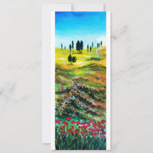Invitation PAYSAGE TOSCANE AVEC POPIES, blanc