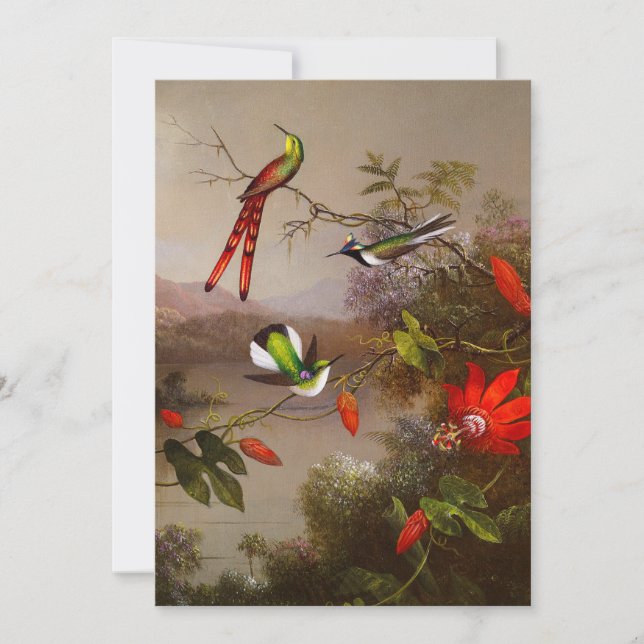 Invitation Paysage tropical avec dix colibris (Devant)
